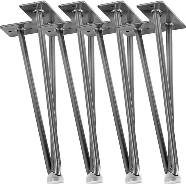 Bild von STILISTA Möbelfuß Hairpin Legs Haarnadelbeine Tischbeine Möbelbeine, (Set, 4er Set), DIY, 3 Streben, Industriedesign, Farb- und Größenwahl