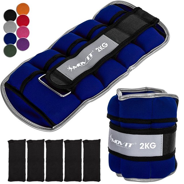 Bild von MOVIT Gewichtsmanschette 2er Set Gewichtsmanschetten Neopren, (Set, 2er Set), Reflektormaterial, verstellbare Gewichte, 8 verschiedene Farben