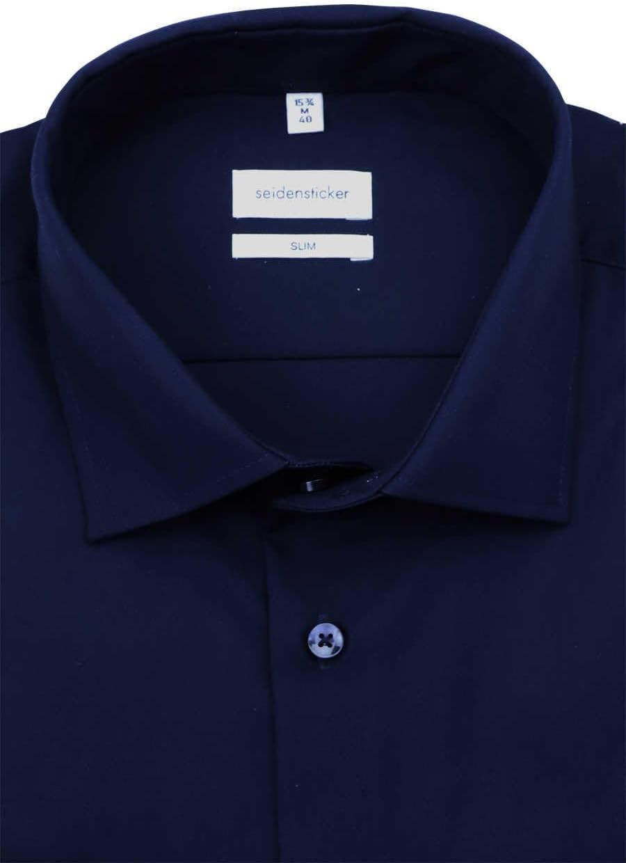 Bild von Seidensticker Herren Business-Hemd - Slim Fit - Bügelfrei - Kent-Kragen - Langarm - 100% Baumwolle