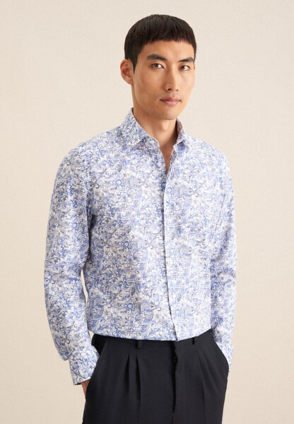 Bild von seidensticker Businesshemd »Slim«, Slim Langarm Kentkragen Floral