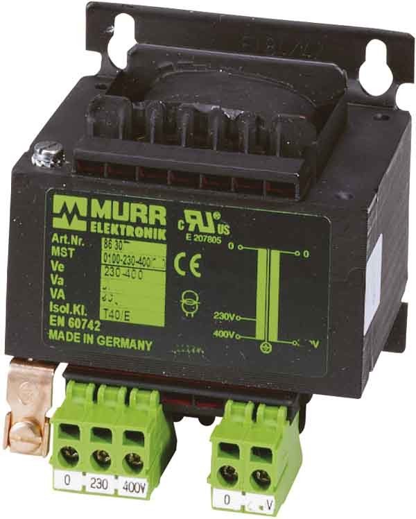 Bild von Murr Elektronik Sicherheitstransformator 1 x 230 V/AC, 400 V/AC 24 100 VA, Transformator
