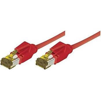 Bild von Tecline Patchkabel S/FTP, PiMF, Cat 6a, rot, 2,0 m Für 10 Gigabit/s, halogenfrei, mit Draka-Kabel und Hirose (S/FTP, CAT6a, 2 m), Netzwerkkabel