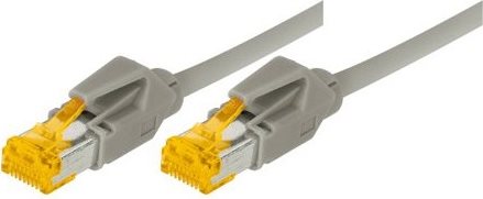 Bild von Tecline Patchkabel S/FTP, PiMF, Cat 6a, grau, 20,0 m Für 10 Gigabit/s, PVC, hochflexibel, mit Dätwyler-Kabel (SFTP, CAT6, 20 m), Netzwerkkabel