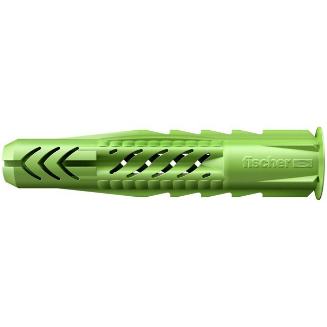 Bild von FISCHER Universaldübel UX GREEN 6 x 50 R, je 40 nachhaltige Dübel, Allzweckdübel aus nachwachsenden Rohstoffen, mit Rand für optimalen Halt in Beton, Gipskarton, Kalksand-Lochstein uvm.