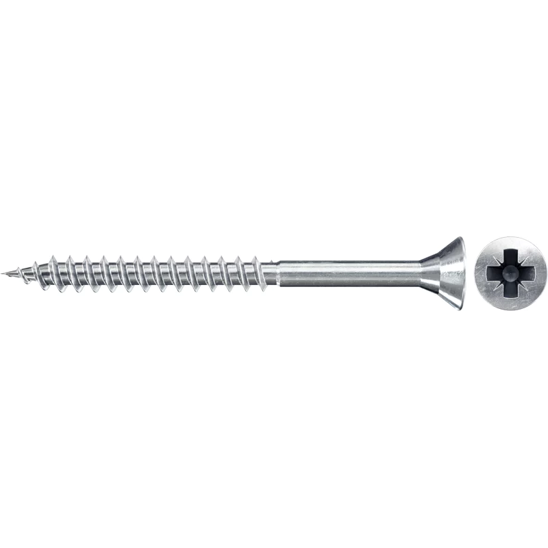 Bild von Fischer 551173 Spanplattenschrauben 5mm 40mm Kreuzschlitz Pozidriv galvanisch verzinkt 500St.