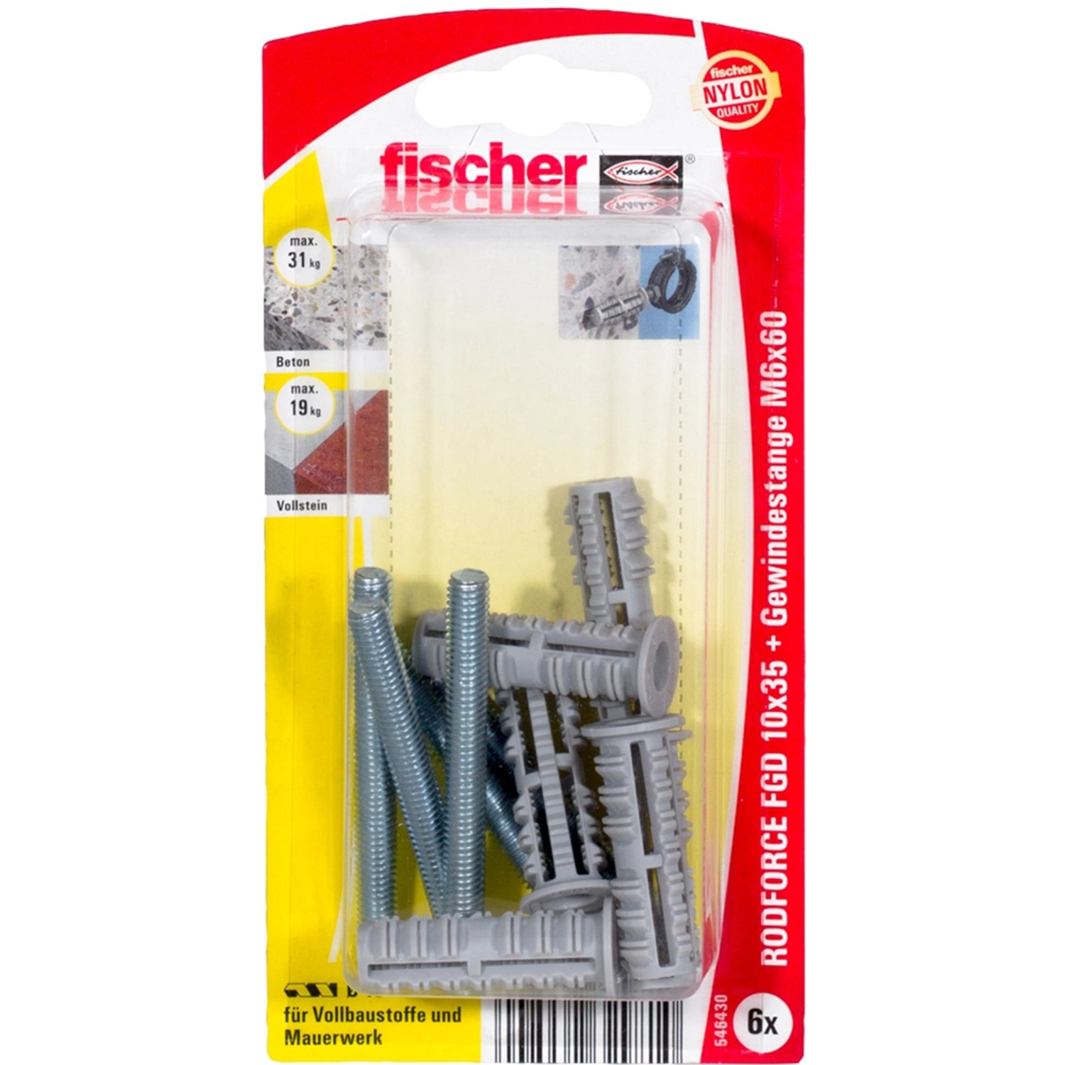 Bild von Fischer Gewindestangendübel Rodforce FGD 10 M6 TR 60 K