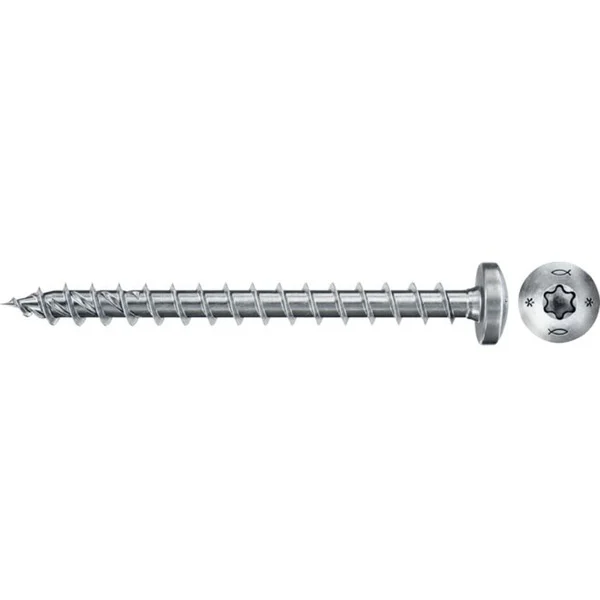 Bild von Fischer Befestigungstechnik Spanplattenschraube Power Fast II mit Panhead, Innenstern TX, (Stahl weiß verzinkt, 200 St), 3x16 mm