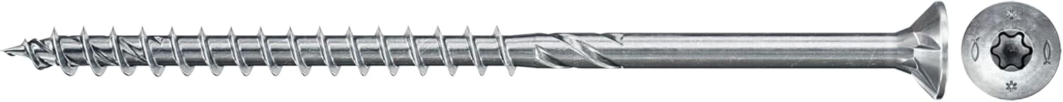 Bild von fischer PowerFast II CTP 5,0 x 40, Spanplattenschraube (200 Stk.) mit Teilgewinde, Senkkopfschraube mit Innenstern, Schraube für Holzverarbeitung, reduziert Einschraubwiderstand & Einschraubzeit