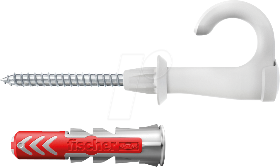 Bild von fischer EasyHook Round 8, Set aus 4 vielseitig einsetzbaren Rundhaken und 4 passenden DuoPower 8x40 Dübeln, für die einfache & schnelle Montage in zahlreichen Baustoffen