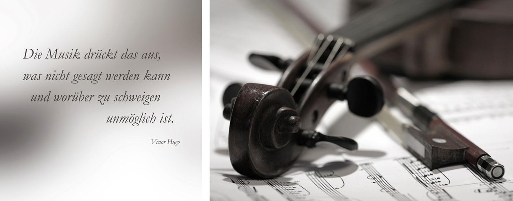 Bild von queence Leinwandbild »Musik«, Musiker-Kunst-Modern-Spa-Spa Bilder-Sprüche-Sprüche & Texte-Schriftzug-Schriftzüge-Liebessprüche, (Set), Premium-Leinwandstoff, Handarbeit aus Deutschland, Zitat, 2er Set