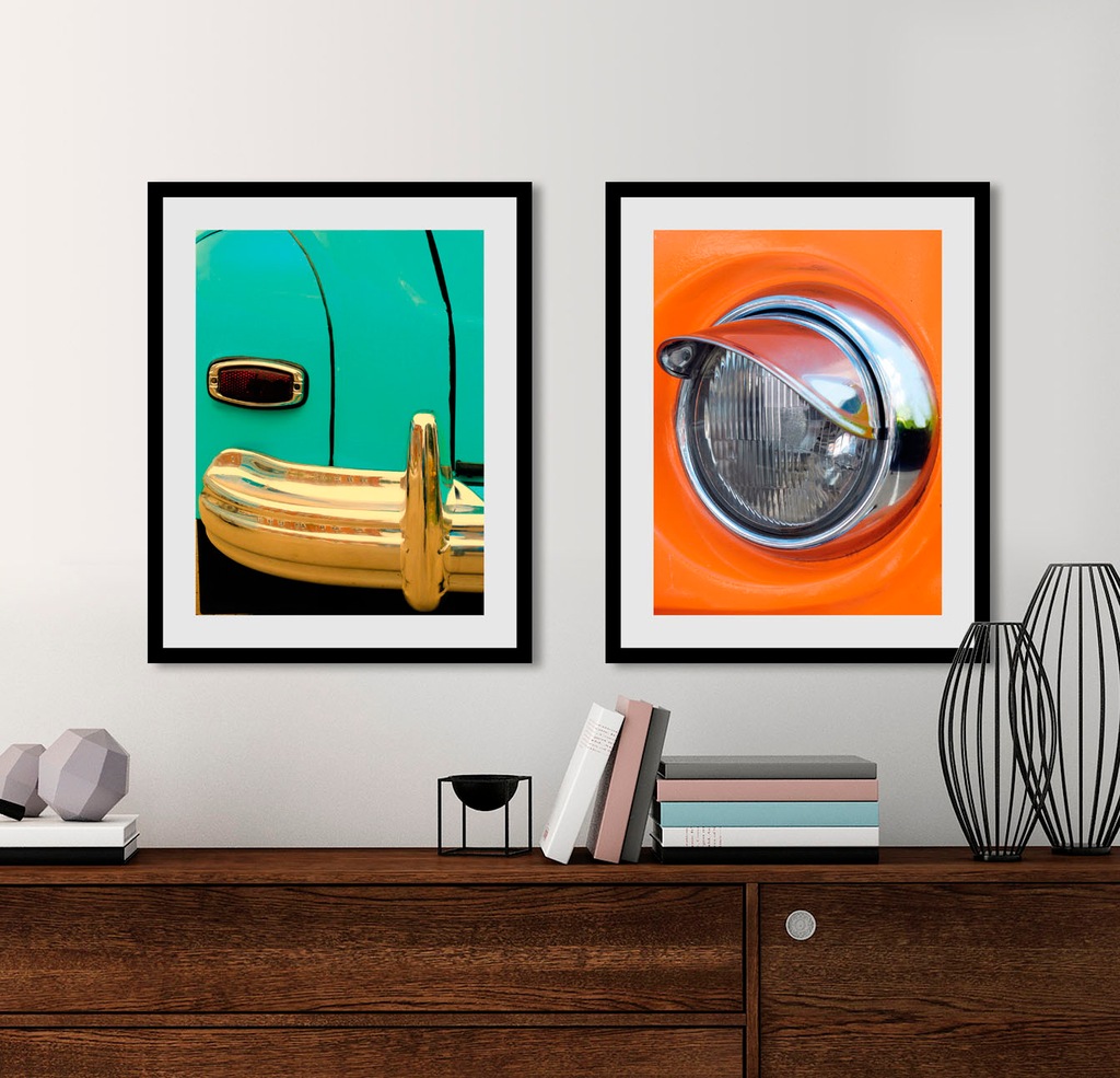 Bild von queence Bild »Oldtimer«, Auto-Fahrzeuge, (1 St.), HD Premium Poster-Druck inkl. Holzrahmen