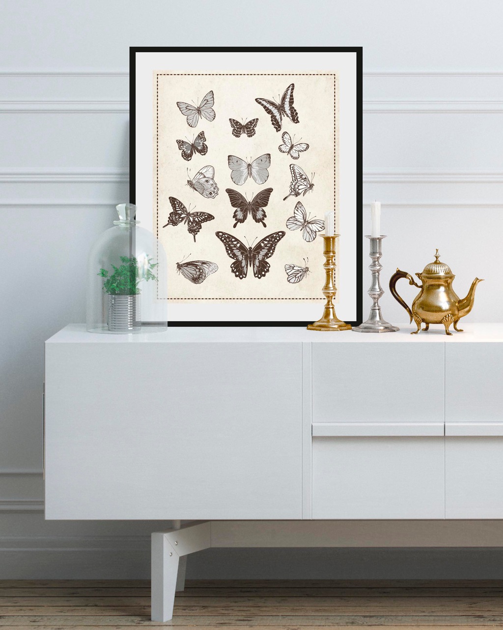 Bild von queence Bild »Pamela«, Schmetterlinge-Kunst-Insekten-historische Ereignisse, (1 St.), HD Premium Poster-Druck inkl. Holzrahmen