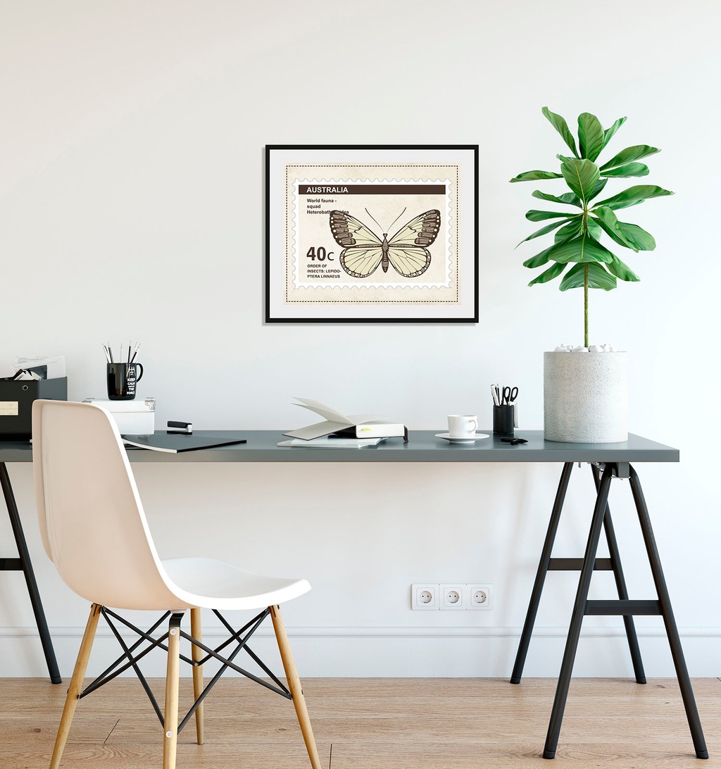 Bild von queence Bild »40c«, Schmetterlinge-Kunst-Insekten, (1 St.), HD Premium Poster-Druck inkl. Holzrahmen