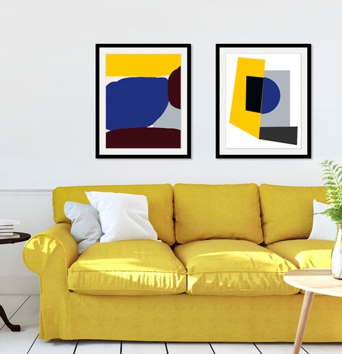 Bild von queence Bild »Laslie«, Abstrakt-Figuren-Kunst-Zeichen, (1 St.), HD Premium Poster-Druck inkl. Holzrahmen
