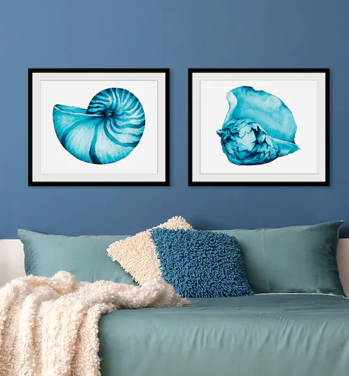 Bild von queence Bild »Jenny«, Meer-Wassertiere-Kunst, (1 St.), HD Premium Poster-Druck inkl. Holzrahmen