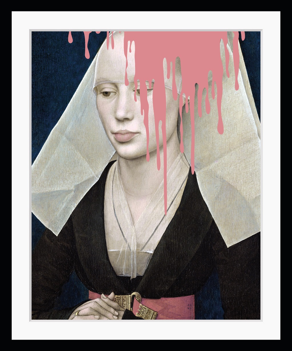 Bild von queence Bild »Natalie mit Farbklecks«, Frau-Historische Persönlichkeiten-Bilder von Frauen-Kunst-Gemälde, HD Premium Poster-Druck inkl. Holzrahmen