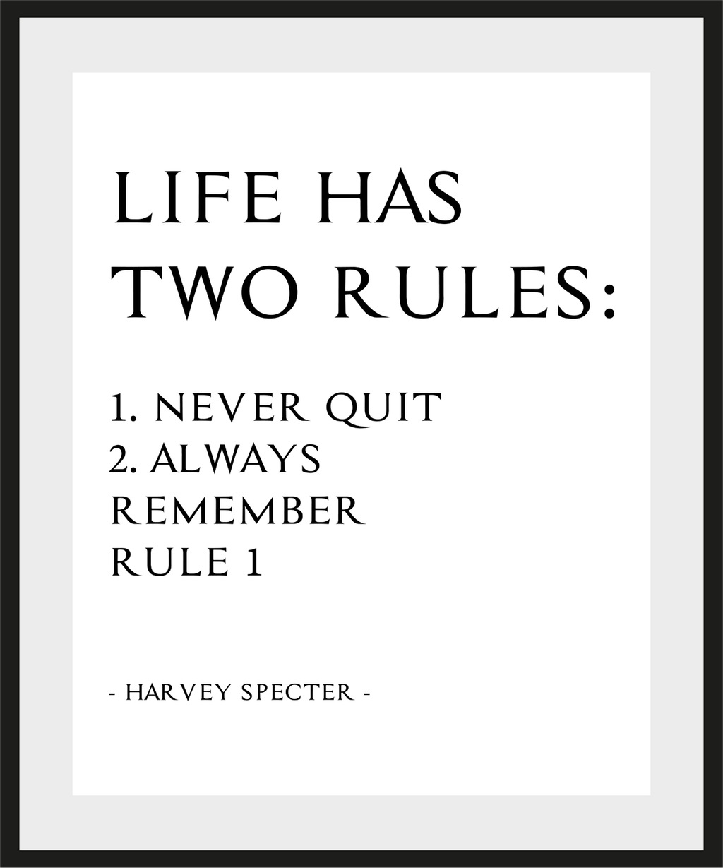 Bild von queence Bild "Never Quit", Sprüche & Texte, Spruch, gerahmt