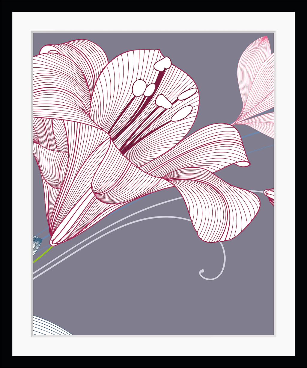 Bild von Bild QUEENCE "Alma", rosa (schwarz), B:50cm H:70cm, Bilder, Blumen, gerahmt