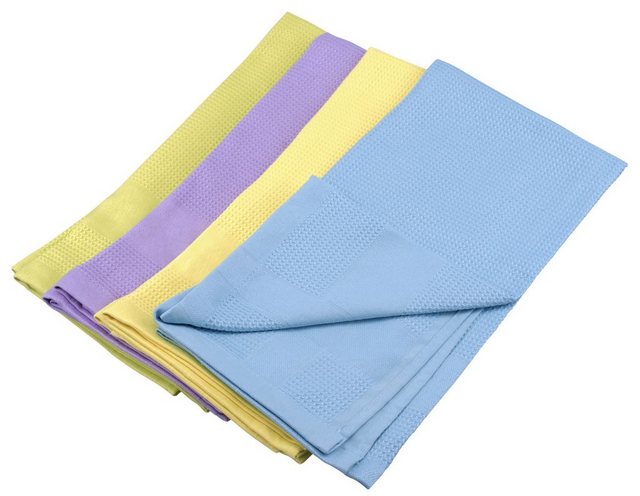 Bild von 3 Stück purclean 4er Set Microfasertücher, Geschirrtücher, ca. 50 x 70 cm, staub- und fusselfrei, 4-farbig