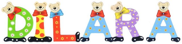 Bild von Playshoes Deko-Buchstaben (Set, 6 St), Kinder Holz-Buchstaben Namen-Set "DILARA" in bunten Farben