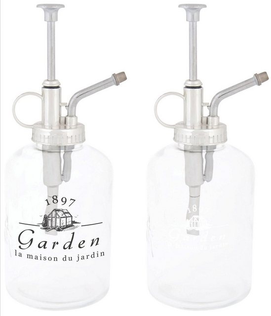 Bild von esschert design Sprühflasche, (Set, 5-tlg), Zerstäuber mit Motiv "Garden", aus Glas, Maße: 9.4 x 7.7 x 20 cm
