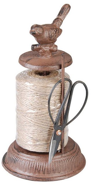 Bild von esschert design Bastelgarn, (Set, 2-St), Garnspender, Schnurrhalter mit Schere, 12 x 12 x 23 cm