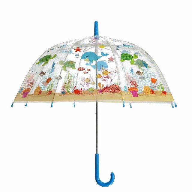 Bild von Rivanto® Kinder Regenschirm Meerestiere transparent Ø 70,5 x 69,2 cm Kunststoff/Fiberglas/Stahl
