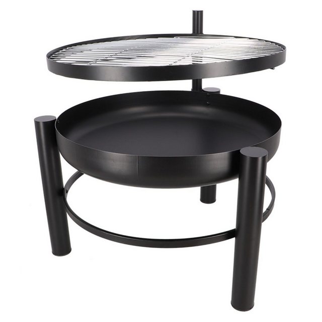 Bild von Rivanto® Feuerschale mit Grill L 66 x T 78 x H 69 cm Feuerstelle mit Grillrost Lagerfeuer
