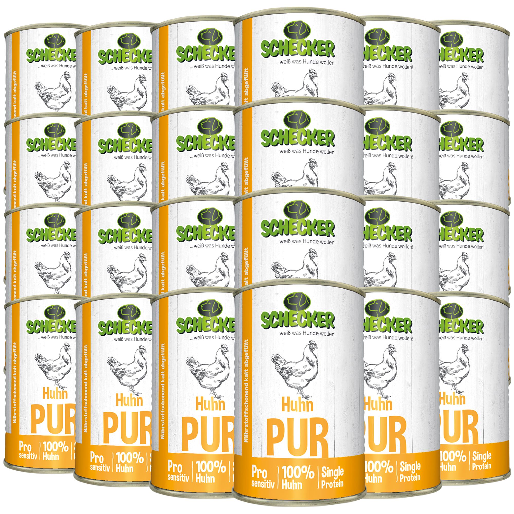 Bild von Schecker Nassfutter für den Hund - Huhn PUR - 24 x 410 g - getreidefrei - glutenfrei