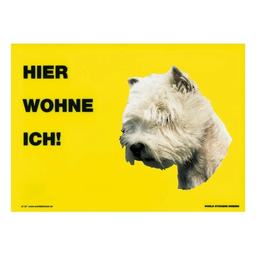 Bild von Schecker Berner Sennenhund Warnschild - Warnschilder Hund - Hier wohne ich - 20 x 28 cm