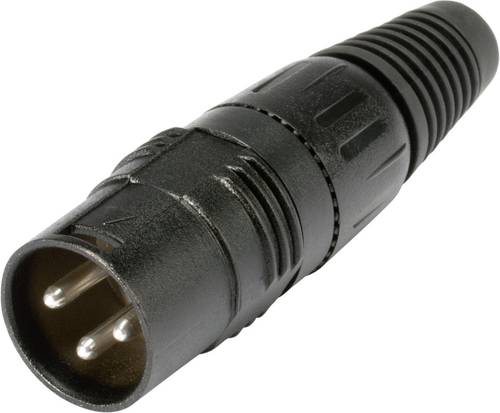 Bild von Hicon XLR-Steckverbinder Stecker, gerade Polzahl: 3 schwarz HI-X3CM-B 1 St.