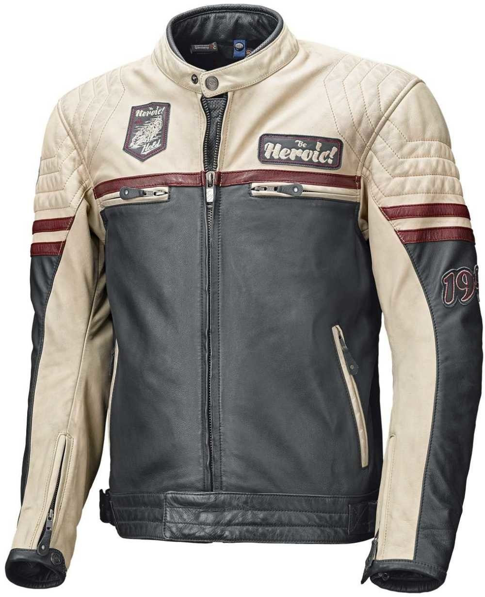 Bild von Held Motorradjacke mit Protektoren Motorrad Jacke Baker Lederjacke blau/beige/Burgund 56, Herren, Chopper/Cruiser, Sommer