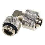 Bild von Aquatuning 13/10mm (10x1,5mm) Anschraubtülle 90° drehbar G1/4 - gerändelt - silber vernickelt