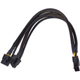 Bild von Phobya Y-Kabel 8Pin Buchse auf 2x 6+2Pin Stecker (VGA) - Schwarz