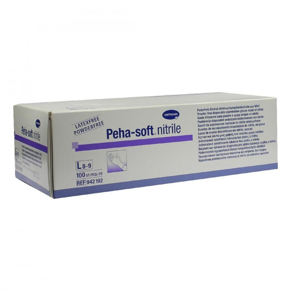 Bild von Peha-soft® nitrile fino puderfrei Untersuchungshandschuhe Gr. L 8 - 9