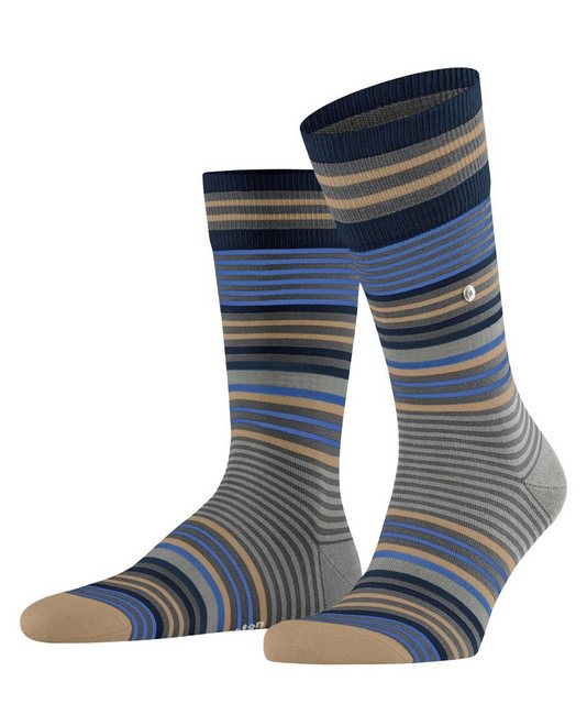 Bild von Burlington Herren Socken Stripe M SO Wolle gemustert 1 Paar, Grau (Dark Grey 3070), 46-50