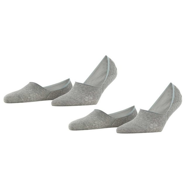 Bild von Burlington Damen Füßlinge Everyday Multipack W In Baumwolle unsichtbar einfarbig 2 Paar, Grau Light Grey 3400, 39-40