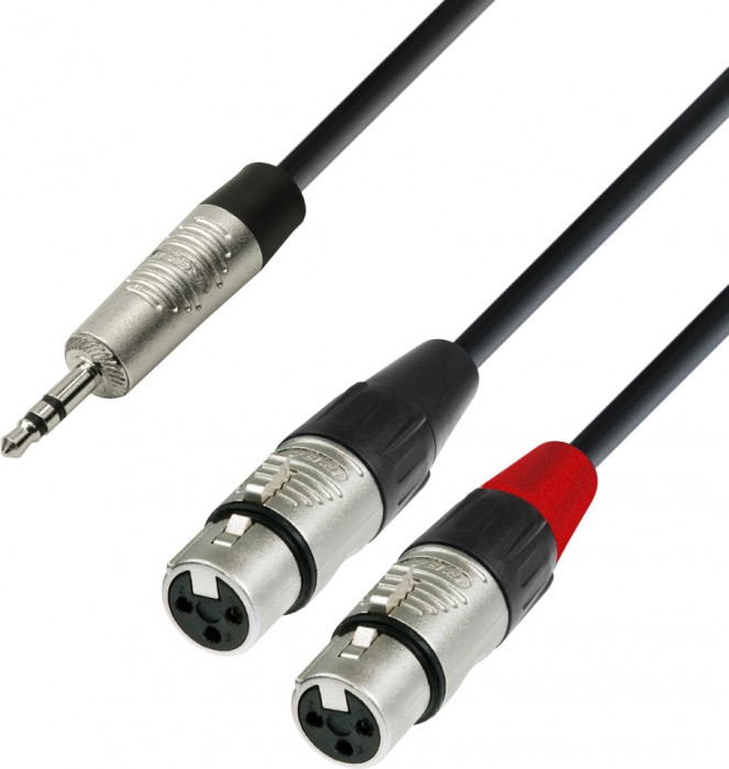 Bild von Adam Hall Cables 4 STAR YWFF 0180 Y-Kabel REAN 2 x XLR Female auf Miniklinke TRS | 1.8 m