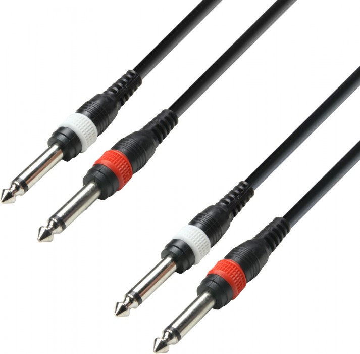Bild von Adam Hall Cables K3 TPP 0600 Audiokabel 2 x 6,3 mm Klinke mono auf 2 x 6,3