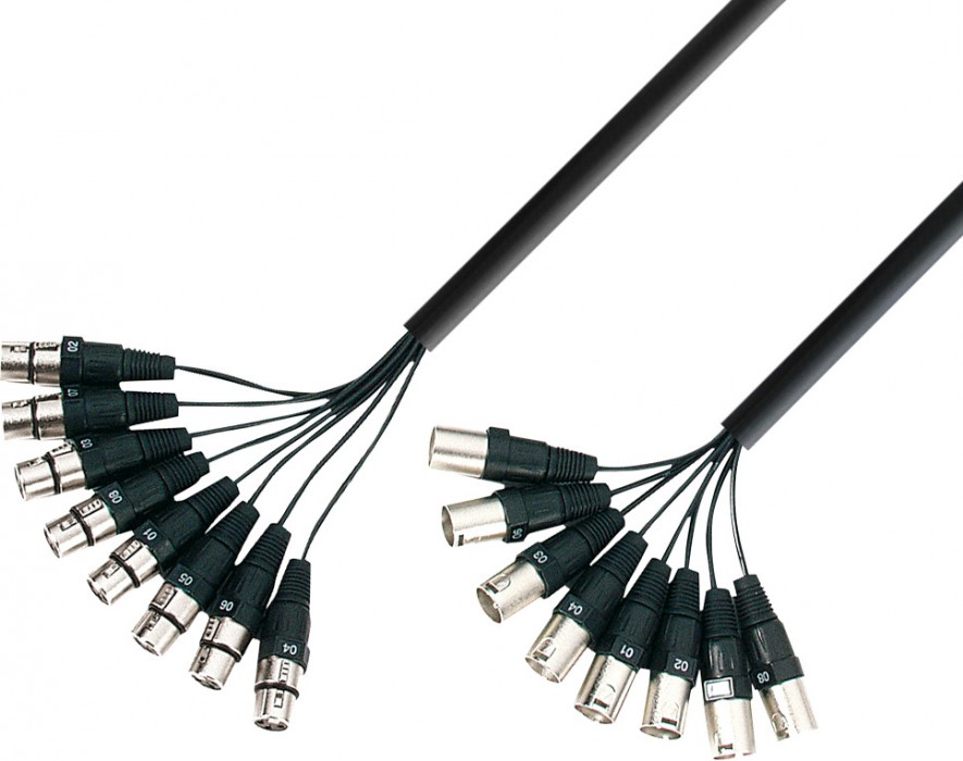 Bild von Adam Hall Cables K3 L8 MF 0300 Multicore Kabel 8 x XLR male auf 8 x XLR fe
