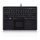 Bild von Perixx PERIBOARD-510 H PLUS UK, Mini USB-Tastatur, Touchpad, Hub, schwarz (Eng. Int., Kabelgebunden), Tastatur, Schwarz
