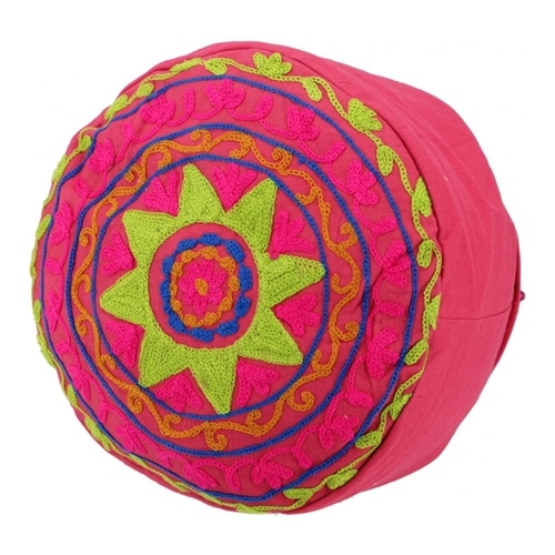 Bild von GURU SHOP Besticktes Meditationskissen mit Dinkelfüllung