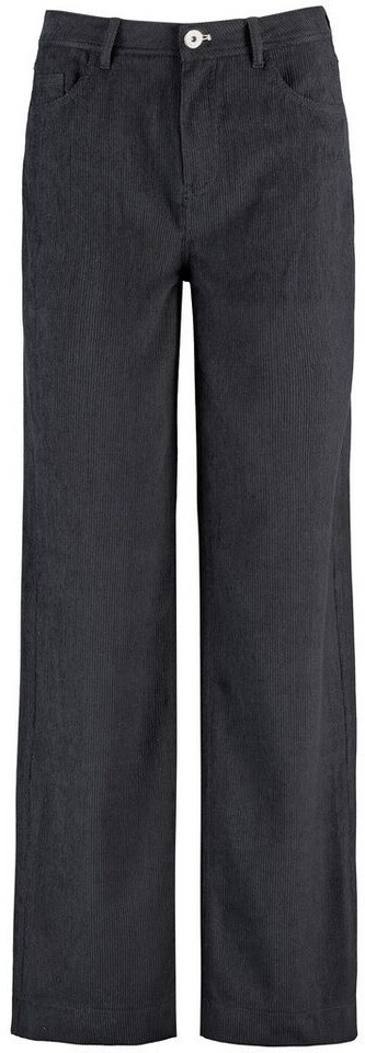 Bild von TAIFUN Damen Cordhose mit weitem Bein Wide Leg Normale Leibhöhe Schwarz, 34