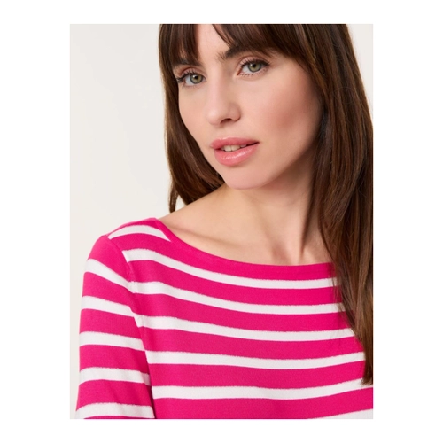 Bild von Taifun Damen Ringel-Pullover mit Glitzer-Details in Luminous Pink