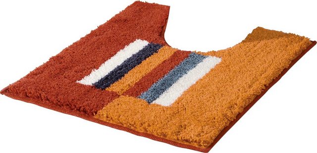 Bild von Erwin Müller WC-Umrandung Korfu, WC-Matte rutschhemmend Terra Größe 50x50 cm - für Fußbodenheizung geeignet, flauschig, weich (weitere Farben)
