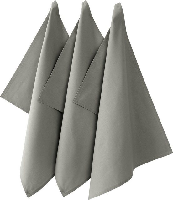 Bild von REDBEST Geschirrtuch, Geschirrtücher, Küchentuch 3er-Pack Seattle, 100% Baumwolle grau Größe 50x70 cm - saugstarke, strapazierfähige Qualität, mit Aufhängung (weitere Farben)