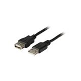 Bild von 5.00m EFB Elektronik USB2.0 Verlängerungskabel High-Speed USB A Stecker auf USB A Buchse Schwarz Kupfer / Premium / PVC
