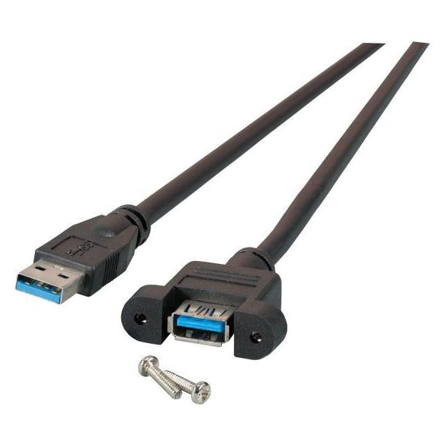 Bild von EFB Elektronik USB3.0 Verlängerungskabel A-A -Einbaubuchse Classic (1.80 m, USB 3.2 Gen 1), USB Kabel