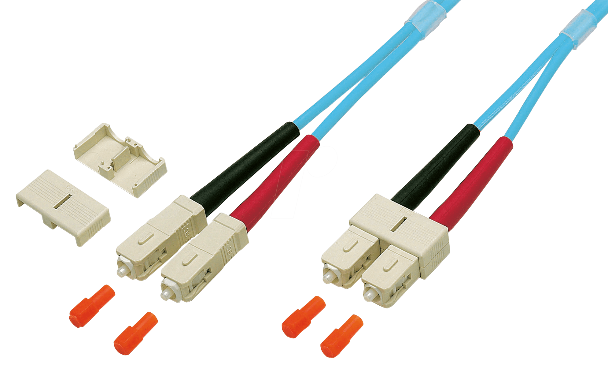 Bild von O7413.1,5 - Duplex Jumper SC-SC 50/125µ, 1,5 m, OM3, türkis