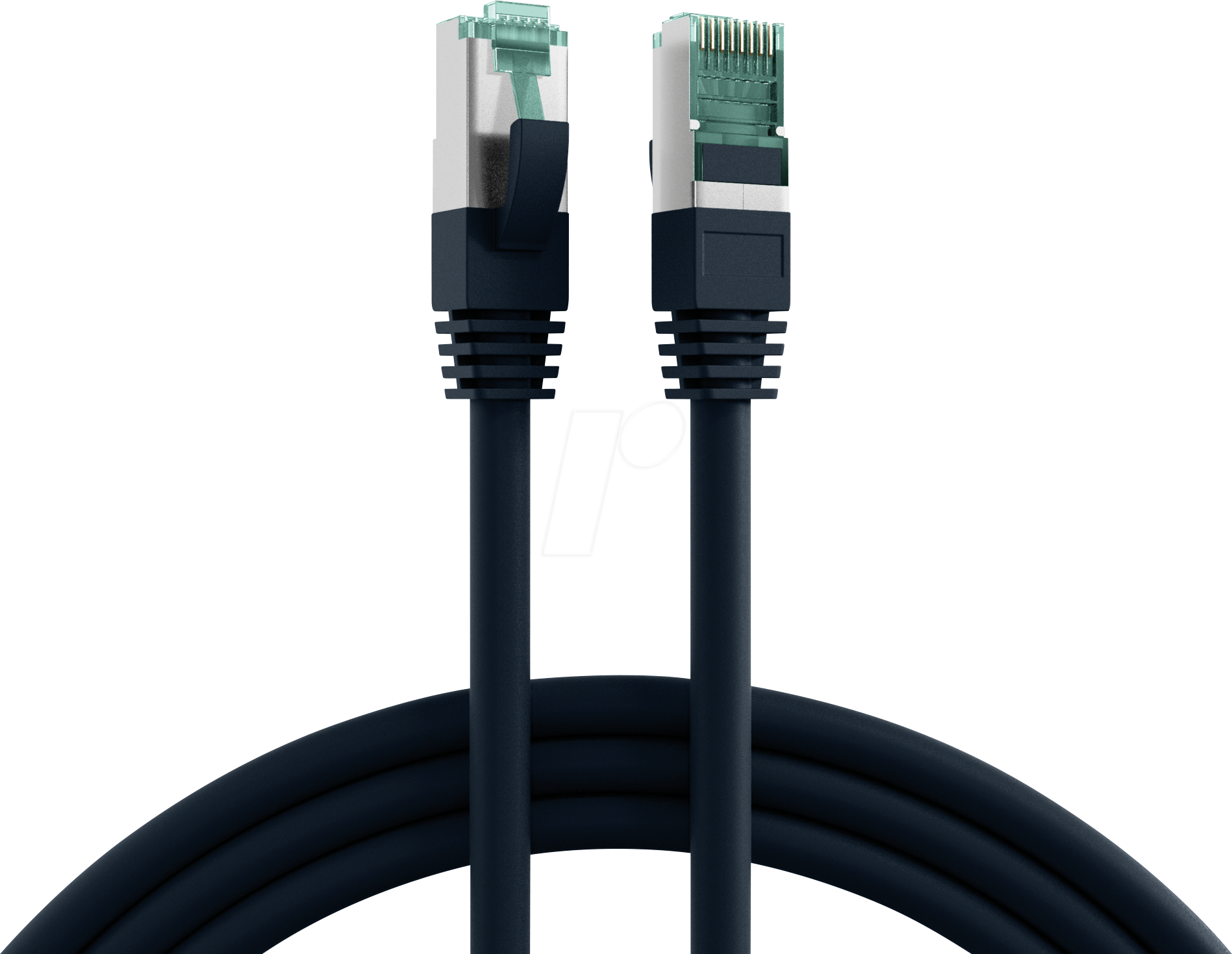 Bild von 0.15m EFB Elektronik Cat. 6a Patchkabel S/FTP RJ45 Stecker auf RJ45 Stecker Schwarz LSZH / Rastnasenschutz / vergoldete Kontakte